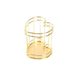 Heart Shaped Cosemetics Brush Holder - Gold